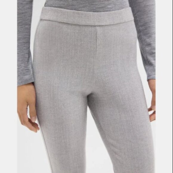NWT Theory ADBELLE High Waist Light Gray Stretch Wool Flannel Leggings S - Picture 3 of 12
